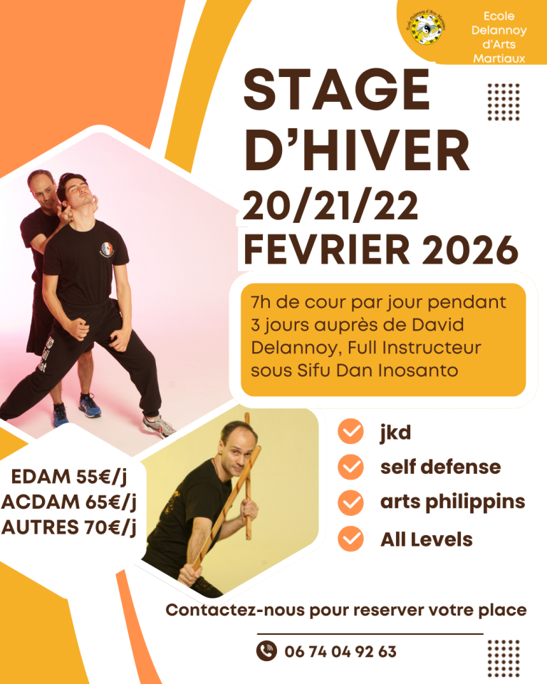 stage de jeet kune do hiver 2025 ecole delannoy